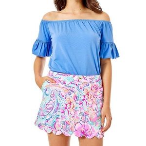 Lilly Pulitzer Colette Skort 12 in Isla De Coco Multi w/ Scalloped Trim